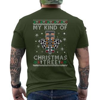 Drag Racers Racing Christmas Tree Men's T-shirt Back Print - Thegiftio UK