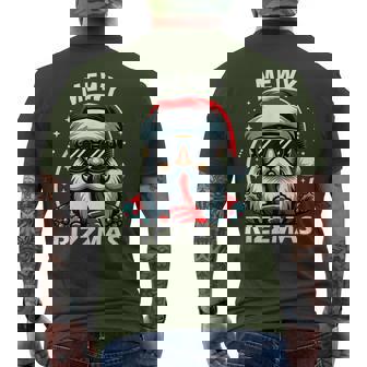 Mewy Rizzmas Santa Mewing Rizz Christmas Santa Men's T-shirt Back Print - Thegiftio