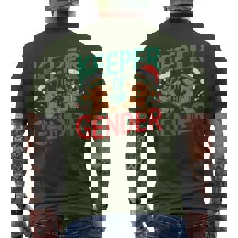 Gingerbread Gender Reveal Keeper Of The Gender Christmas Men's T-shirt Back Print - Seseable