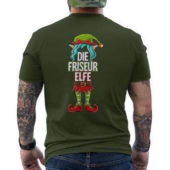 Hairdresser Elf Partner Look Christmas T-Shirt mit Rückendruck - Geschenkecke