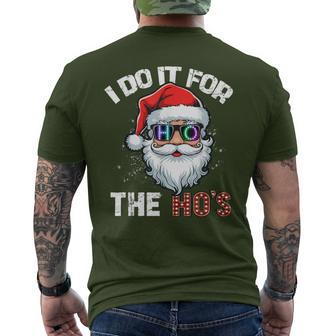 I Do It For The Hos Inappropriate Christmas Santa Led Men's T-shirt Back Print - Thegiftio UK
