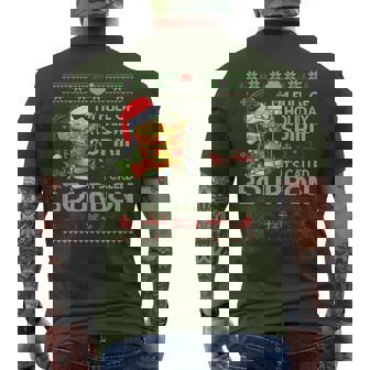 I'm Full Of Holiday Spirit Bourbon Ugly Xmas Sweater Pajamas Men's T-shirt Back Print - Thegiftio