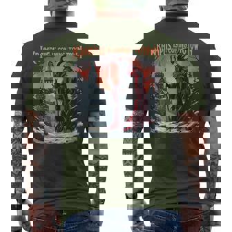 Krampus Is Coming To Town Christmas Xmas Horror Graphic Men's T-shirt Back Print - Thegiftio