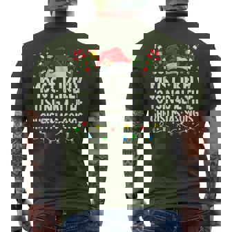 Most Likely To Sing All The Christmas Songs Christmas Singer Men's T-shirt Back Print - Thegiftio