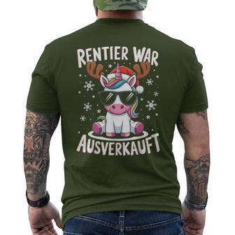 Reindeer Was Ausverkauft Christmas Unicorn Slogan T-Shirt mit Rückendruck - Geschenkecke