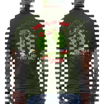 Rolling Up Some Christmas Spirit Xmas Pajamas Holiday Santa Men's T-shirt Back Print | Mazezy