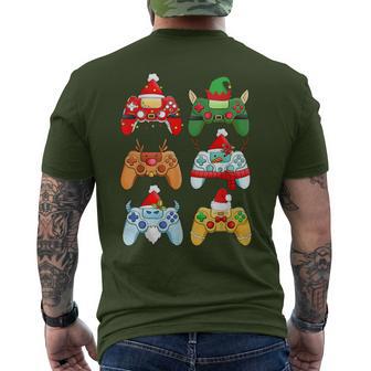 Video Game Christmas Controller Xmas Gamer Santa Hat Boys Men's T-shirt Back Print - Thegiftio UK