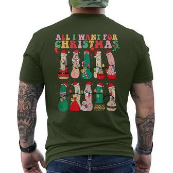 All I Want For Christmas Is D Merry Dickmas Dirty Christmas Men's T-shirt Back Print - Thegiftio UK