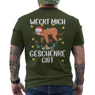 Wecke Mich Wenn Es Geschenke Gibt Christmas T-Shirt mit Rückendruck - Geschenkecke