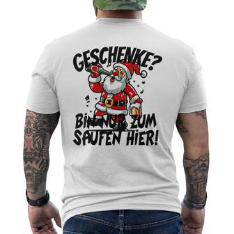 Geschenke Nur Zum Saufen Hier Bier Alkohol German Langu T-Shirt mit Rückendruck - Geschenkecke