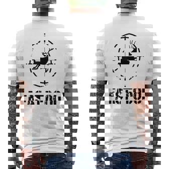Hunting For Fast Food Deer Orange Men's T-shirt Back Print - Seseable