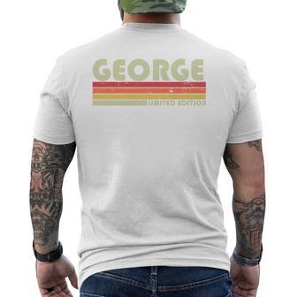 George Nachname Lustig Retrointage 80Er 90Er Geburtstagstreffen T-Shirt mit Rückendruck - Geschenkecke