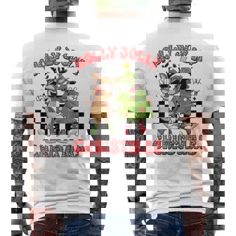 Holly Xmas Jolly Christmas Tree Cute Reindeer Xmas Men's T-shirt Back Print - Monsterry