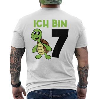 Ich Bin 7 7 Geburtstag Schildkröte T-Shirt mit Rückendruck - Geschenkecke