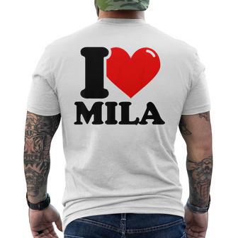 Ich Liebe Mila German Langu Gray T-Shirt mit Rückendruck - Geschenkecke