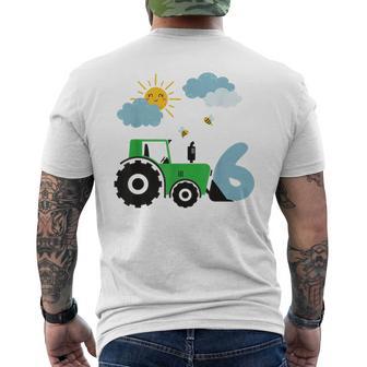 Kinder Geburtstag Traktor 6 Jahre Junge Bauernhof Zahl T-Shirt mit Rückendruck - Geschenkecke