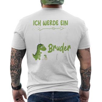 Kinder Ich Werde Ein Großer Bruder 2025 Dinosaur Baby T-Shirt mit Rückendruck - Geschenkecke