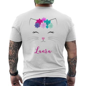 Laura Name Colourful Kitten Cat Laura T-Shirt mit Rückendruck - Geschenkecke