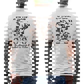 Get In Loser Trouble Ain't Gonna Make Itself Racoon Men's T-shirt Back Print - Thegiftio