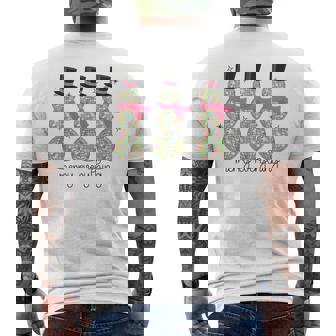 Merry Everything Disco Ball Snowman Christmas Party Xmas Men's Back Print T-Shirt - Monsterry