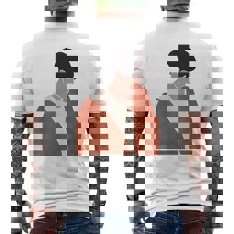 Modern Abstract Male Portrait Faceless Guy Man Hipster Art Men's Back Print T-Shirt - Monsterry