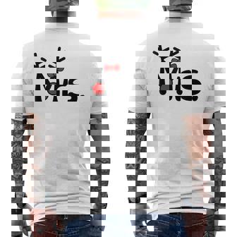 Mrs Reindeer Christmas Couples Matching Xmas Costume Men's Back Print T-Shirt - Monsterry
