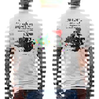It Was Not Me The Christmas Tree Fainted Cat C Men's T-shirt Back Print - Monsterry