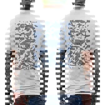 Ocean Life Sea Whale Dolphin Beach 90S Vintage Graphic Men's T-shirt Back Print - Thegiftio