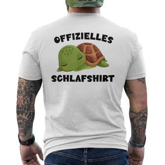 Offizielles Schlaf Schildkröte Turtle Gray S T-Shirt mit Rückendruck - Geschenkecke