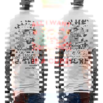 Retro Oncology Nurse Christmas Santa Snowman Chemo Nurse Men's Back Print T-Shirt - Monsterry