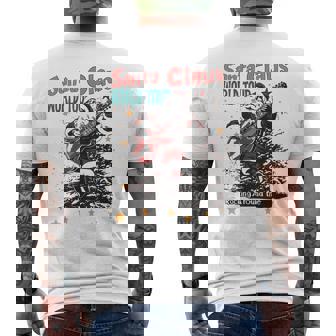 Santa Claus World Tour Retro Santa Claus Christmas Men's Back Print T-Shirt - Monsterry
