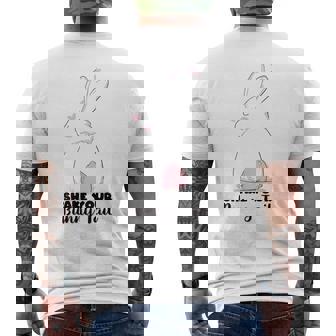 Shake Your Bunny Tail Easter Bunny Men's Back Print T-Shirt - Monsterry