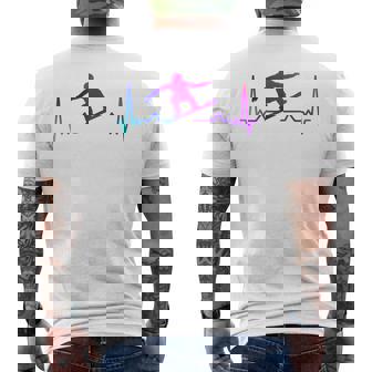 Snowboard Heartbeat 80s 90s Retro Winter Snowboarding Men's Back Print T-Shirt - Monsterry