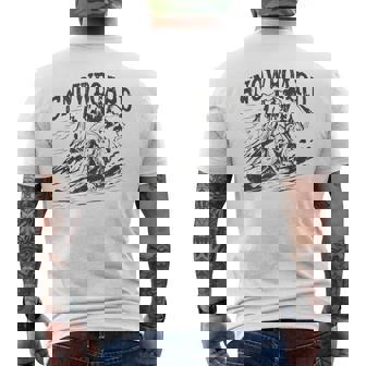 Snowboard Monkey Snowboarding Mountain Snow Sport Men's Back Print T-Shirt - Monsterry