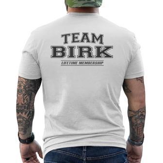 Team Birk Proud Surname Last Name Gray T-Shirt mit Rückendruck - Geschenkecke