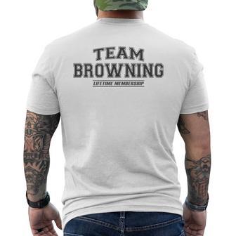 Team Browning Proud Surname Last Name Gray T-Shirt mit Rückendruck - Geschenkecke