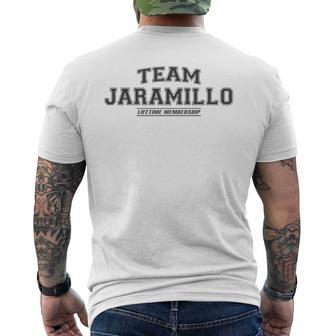 Team Jaramillo Proud Surname Last Name Gray T-Shirt mit Rückendruck - Geschenkecke