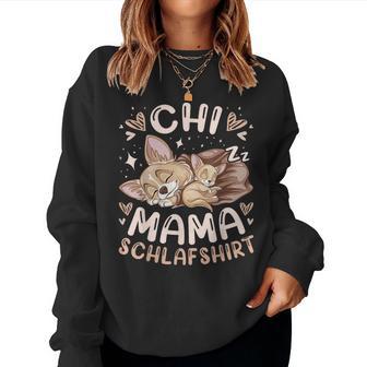 Chi Mama Schlaf Mutter Chihuahua Mit Welpe Muttertag Sweatshirt Frauen - Geschenkecke