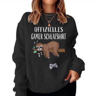 Gamer Pyjamas Sloth Gamingideo Player Sweatshirt Frauen - Geschenkecke