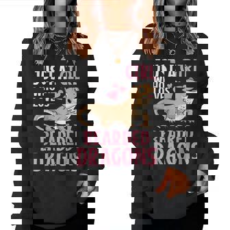 Just A Girl Who Loves Bearded Dragons Cute Lizard Reptile Women Sweatshirt - Monsterry