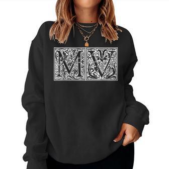 Mv Initialen M Name Nachname Onomastics Onomatology Sweatshirt Frauen - Geschenkecke