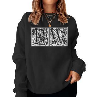 Pw Initials P W Name Last Name Onomastics Onomatology Sweatshirt Frauen - Geschenkecke