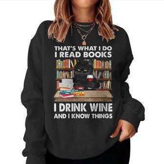 Women's Das Lese Ich Bücher Trinke Wein Und Ich Weiß Dinge Sweatshirt Frauen - Geschenkecke