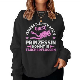 Women's Diese Prinzessin Kommt In Diving Fins Sports Diving S Sweatshirt Frauen - Geschenkecke