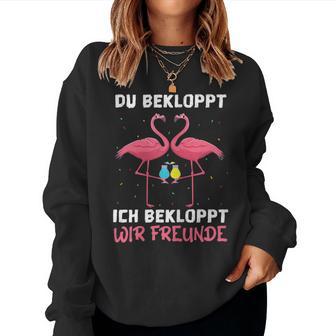 Women's Wine Sparkling Wine Prosecco Du Bekloppt Ich Bekloppt Wir Friends S Sweatshirt Frauen - Geschenkecke