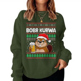 Bòbr Kurwa Bober X Xmas Christmas Beer Kurwa Bober Xmas Beer Sweatshirt Frauen - Geschenkecke