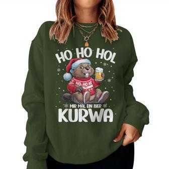 Bòbr Kurwa Christmas Jumper Polish Beer Bober Xmas Kurwa Red Sweatshirt Frauen - Geschenkecke