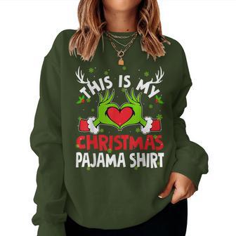 This Is My Christmas Pajamas Santa Reindeer Kid Women Sweatshirt - Monsterry