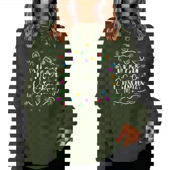 Merry Christmas Lights Xmas Family Women Women Sweatshirt | Mazezy