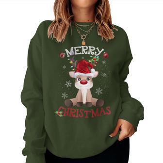 Merry Christmas Reindeer Xmas Family Women Women Sweatshirt - Thegiftio UK
